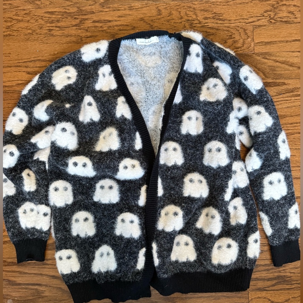 Nora Madison Fuzzy Ghost Cardigan - Womens L/XL